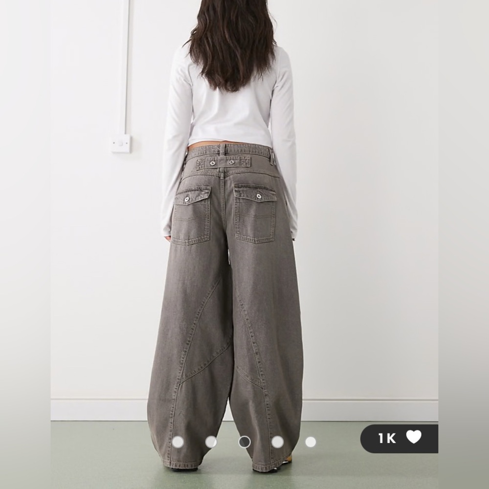 COLLUSION XL balloon X006 barrel jeans washed grey 24 x 26 super baggy wide - Picture 5 of 13